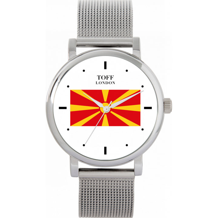 Ladies North Macedonia Flag Watch