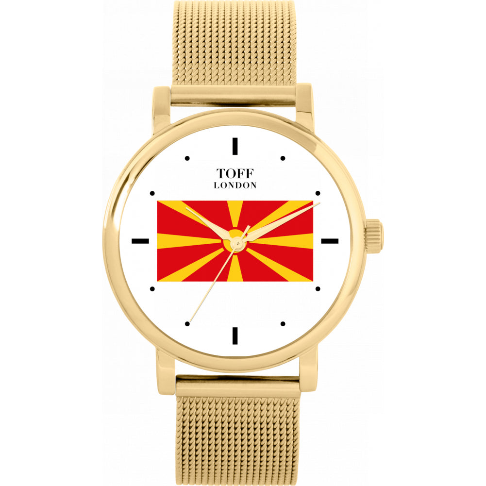 Ladies North Macedonia Flag Watch