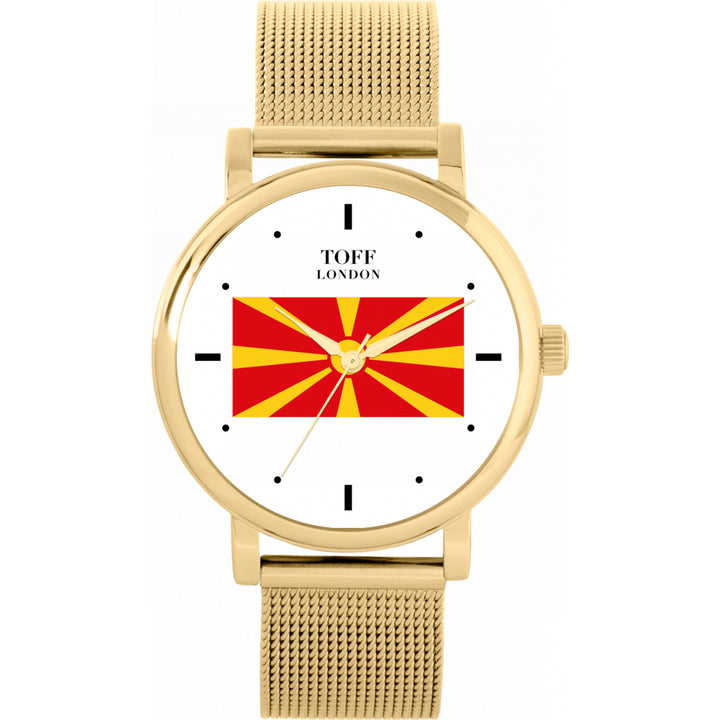 Ladies North Macedonia Flag Watch