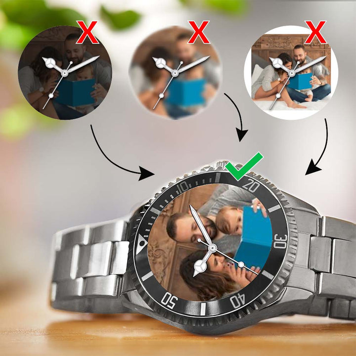 Mens Personalised Photo Gift Watch