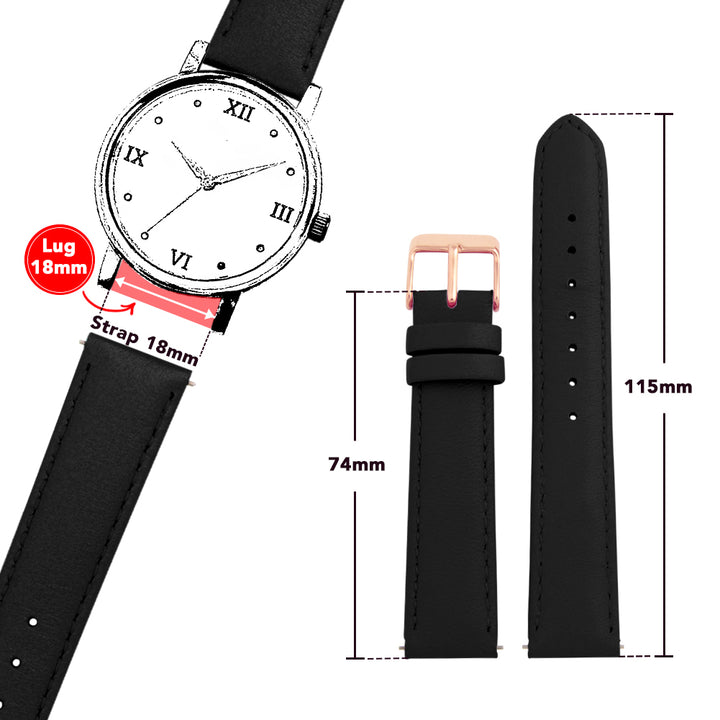 Leather Strap with Rose Gold Buckle