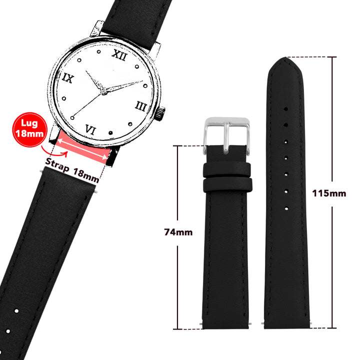 Leather Strap with Silver Buckle