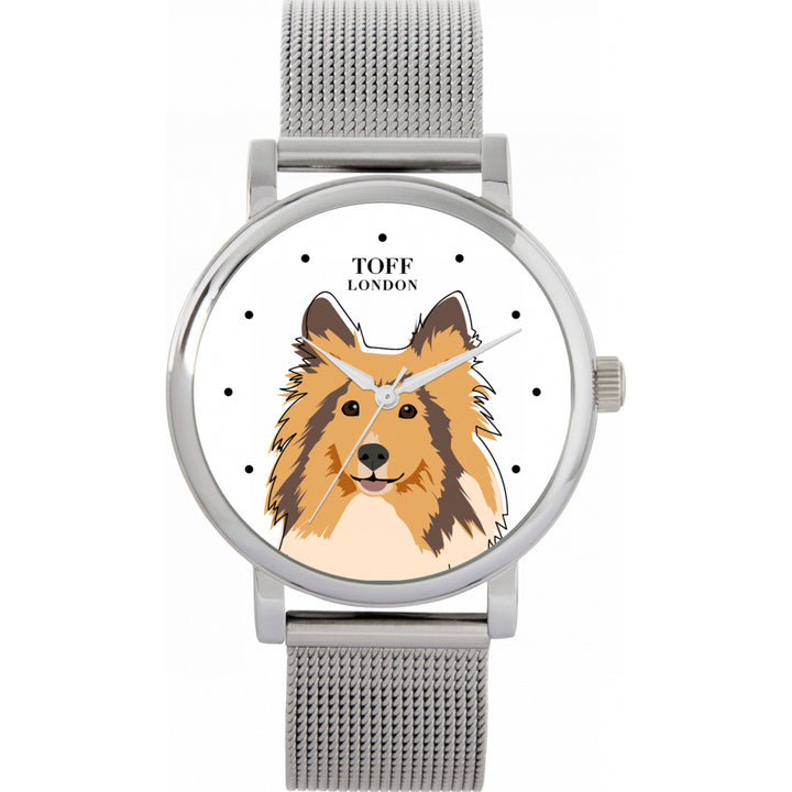 Ladies Sheltie Dog Head Watch