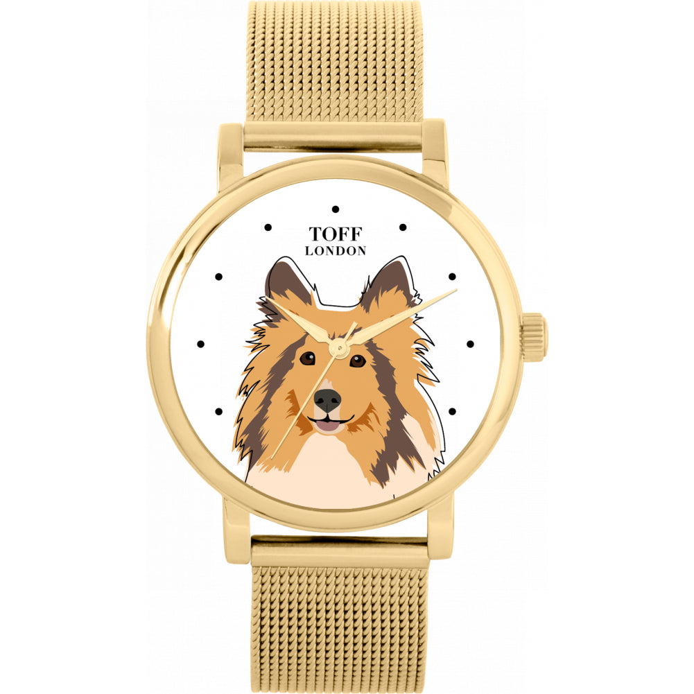 Ladies Sheltie Dog Head Watch