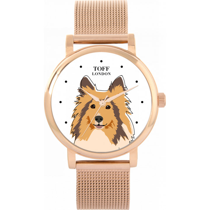 Ladies Sheltie Dog Head Watch