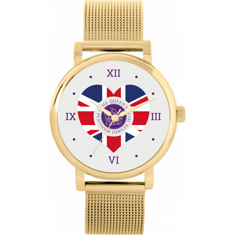 Ladies Queen's Platinum Jubilee Union Jack Heart 2022 Watch