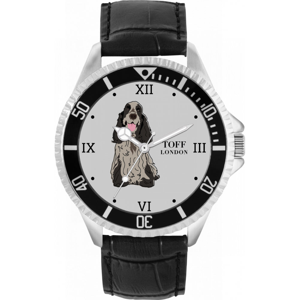 Mens Grey Cocker Spaniel Dog Watch