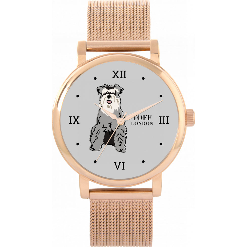 Ladies Grey Miniature Schnauzer Dog Watch
