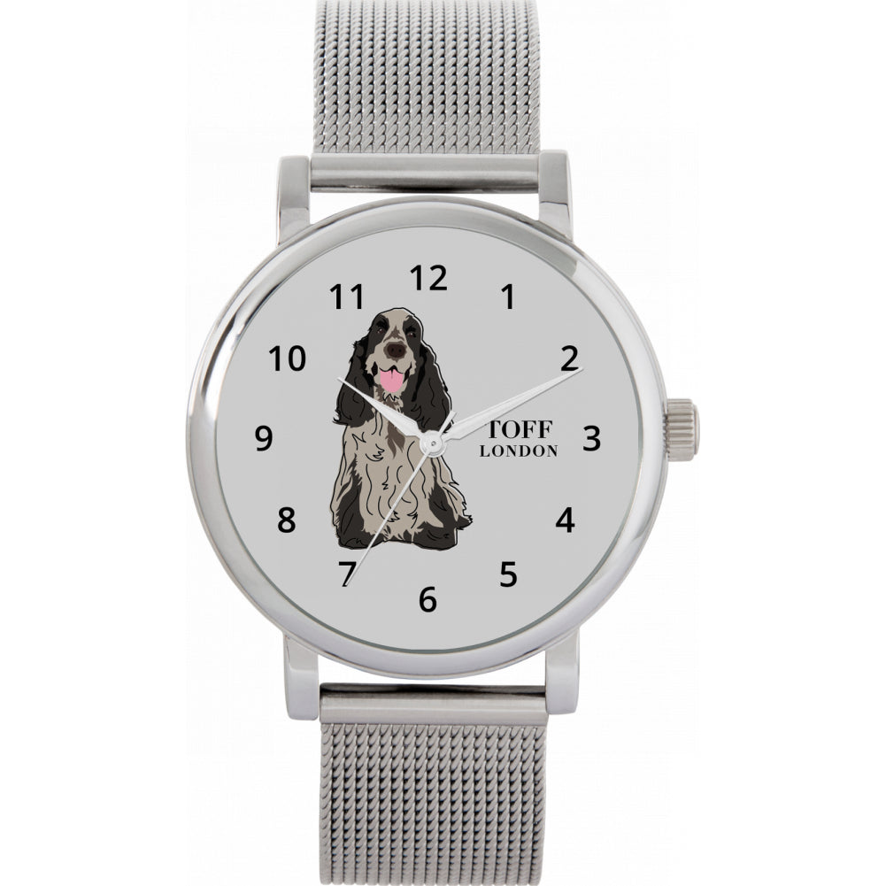 Ladies Grey Cocker Spaniel Dog Watch