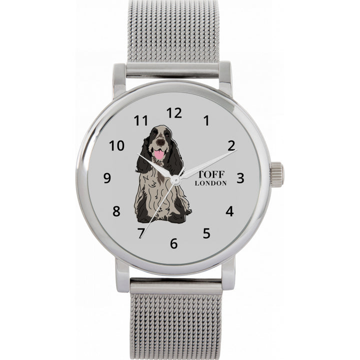 Ladies Grey Cocker Spaniel Dog Watch