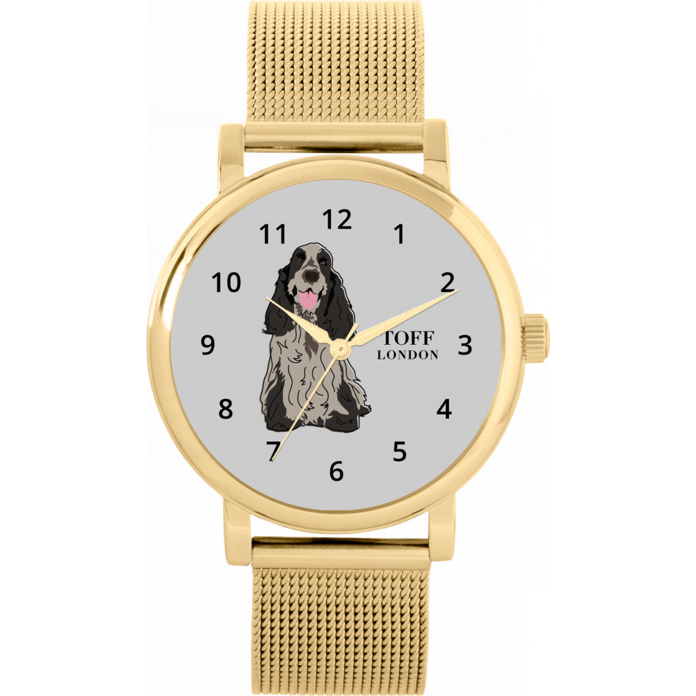 Ladies Grey Cocker Spaniel Dog Watch