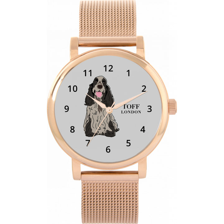 Ladies Grey Cocker Spaniel Dog Watch