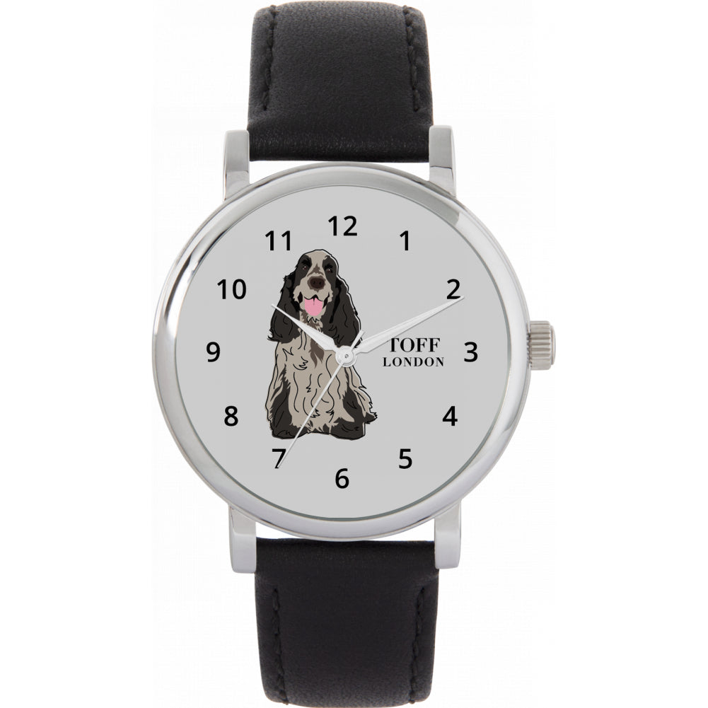 Ladies Grey Cocker Spaniel Dog Watch