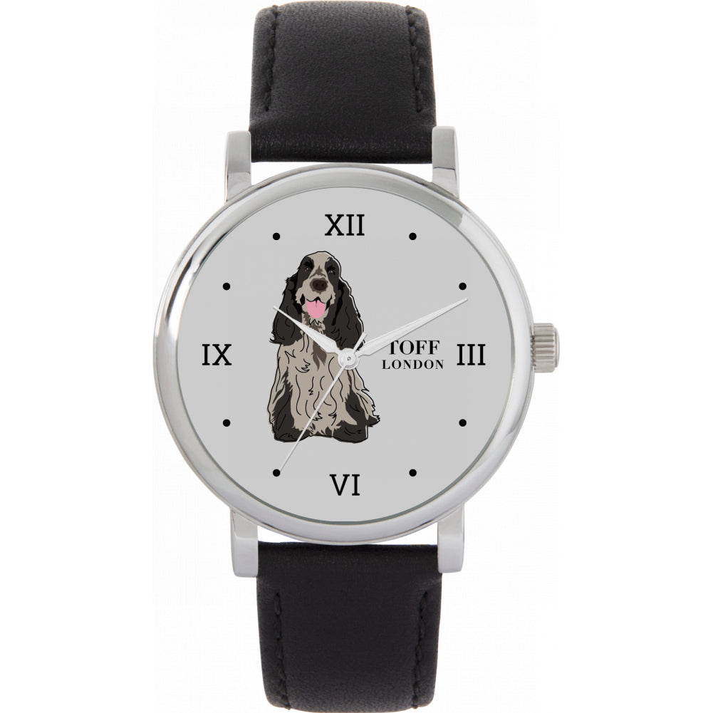 Ladies Grey Cocker Spaniel Dog Watch