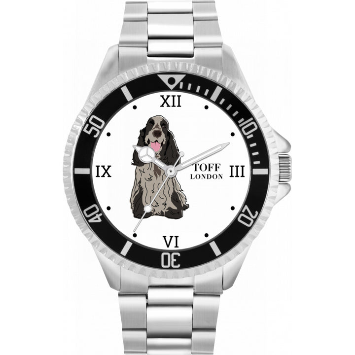Mens Grey Cocker Spaniel Dog Watch