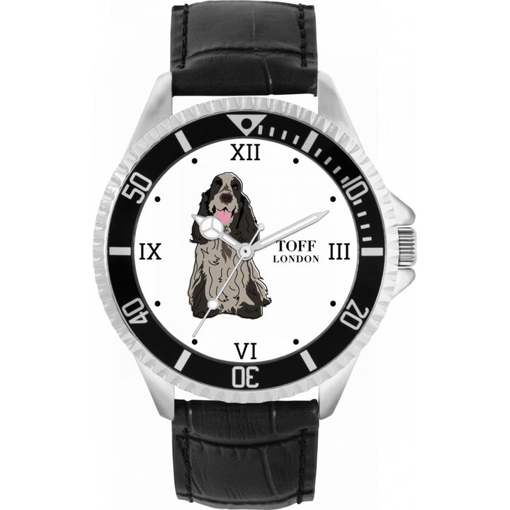 Mens Grey Cocker Spaniel Dog Watch