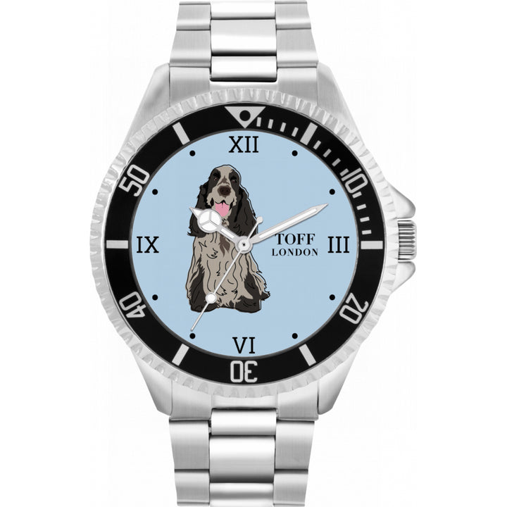 Mens Grey Cocker Spaniel Dog Watch
