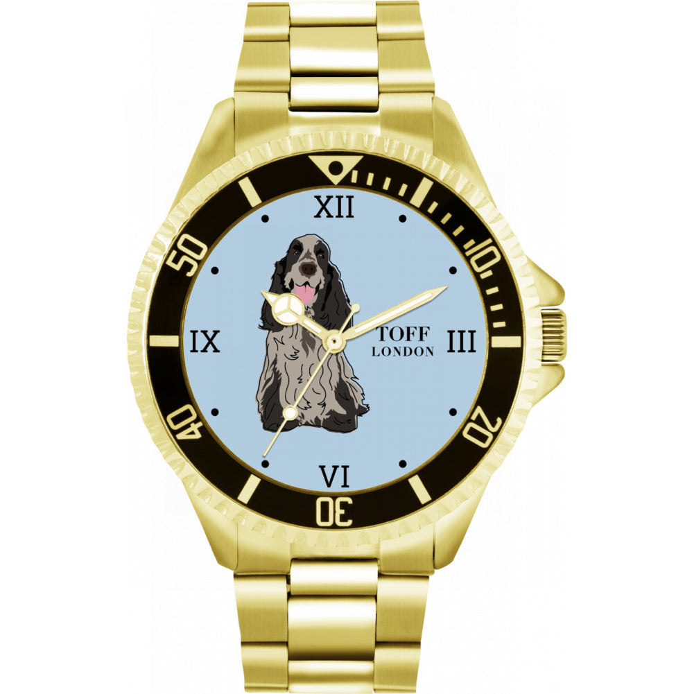 Mens Grey Cocker Spaniel Dog Watch