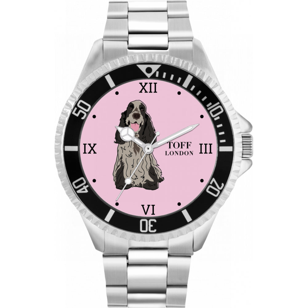 Mens Grey Cocker Spaniel Dog Watch