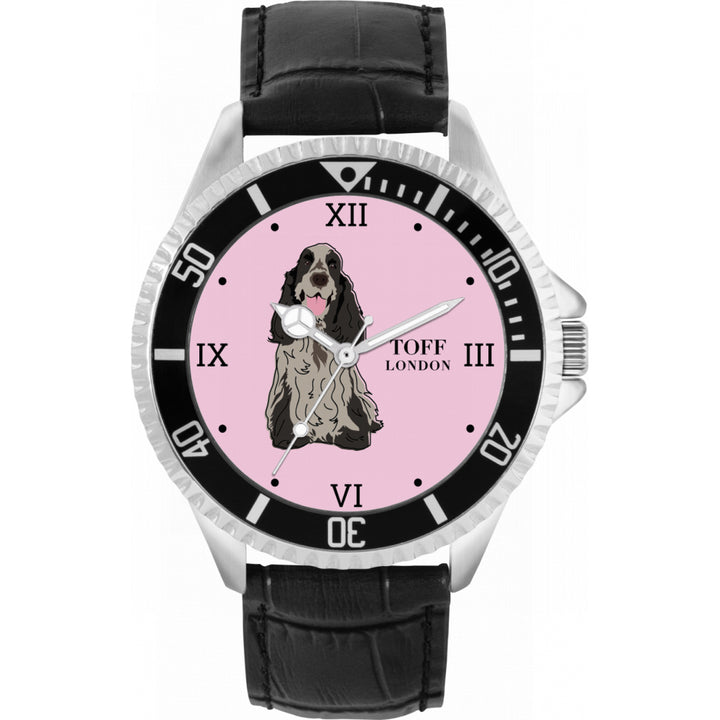Mens Grey Cocker Spaniel Dog Watch