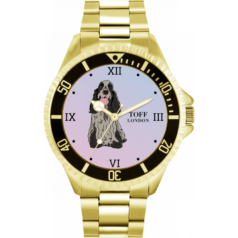 Mens Grey Cocker Spaniel Dog Watch
