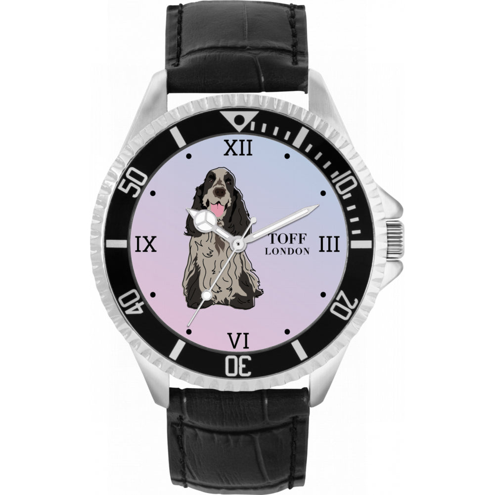 Mens Grey Cocker Spaniel Dog Watch