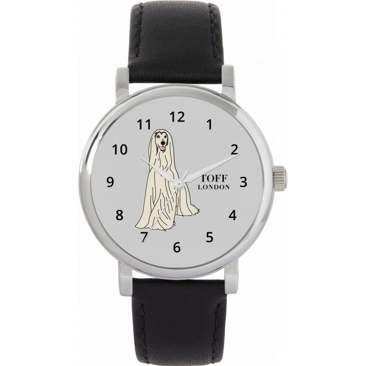 Ladies White Afghan Hound Dog Watch