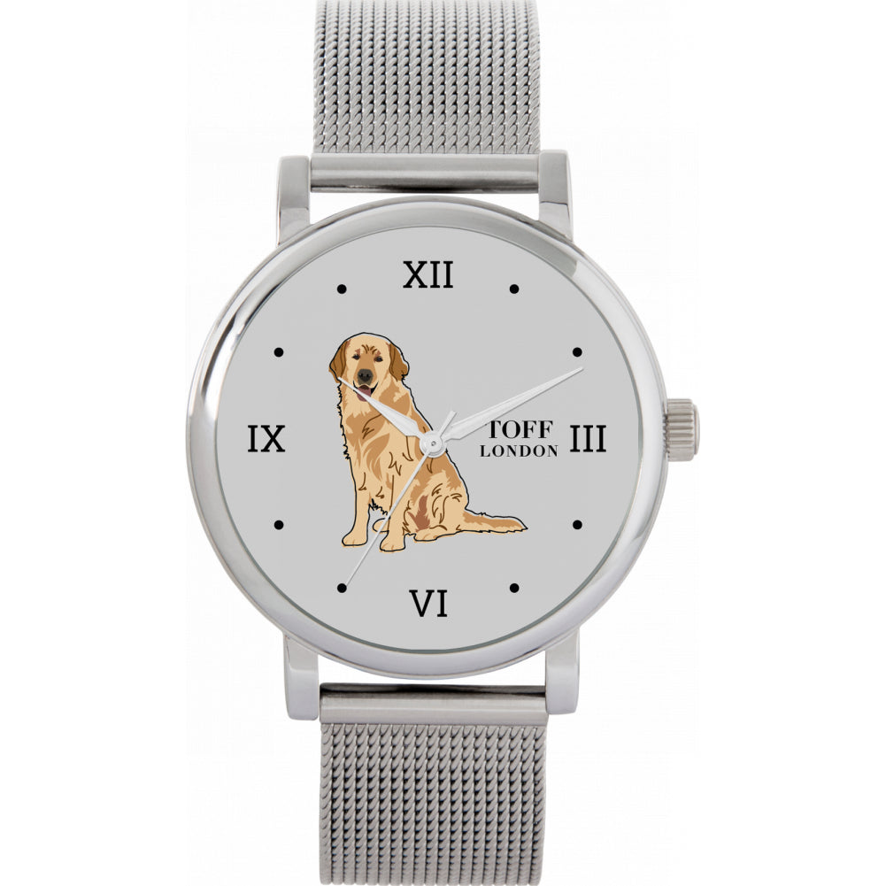 Ladies Beige Golden Retriever Dog Watch