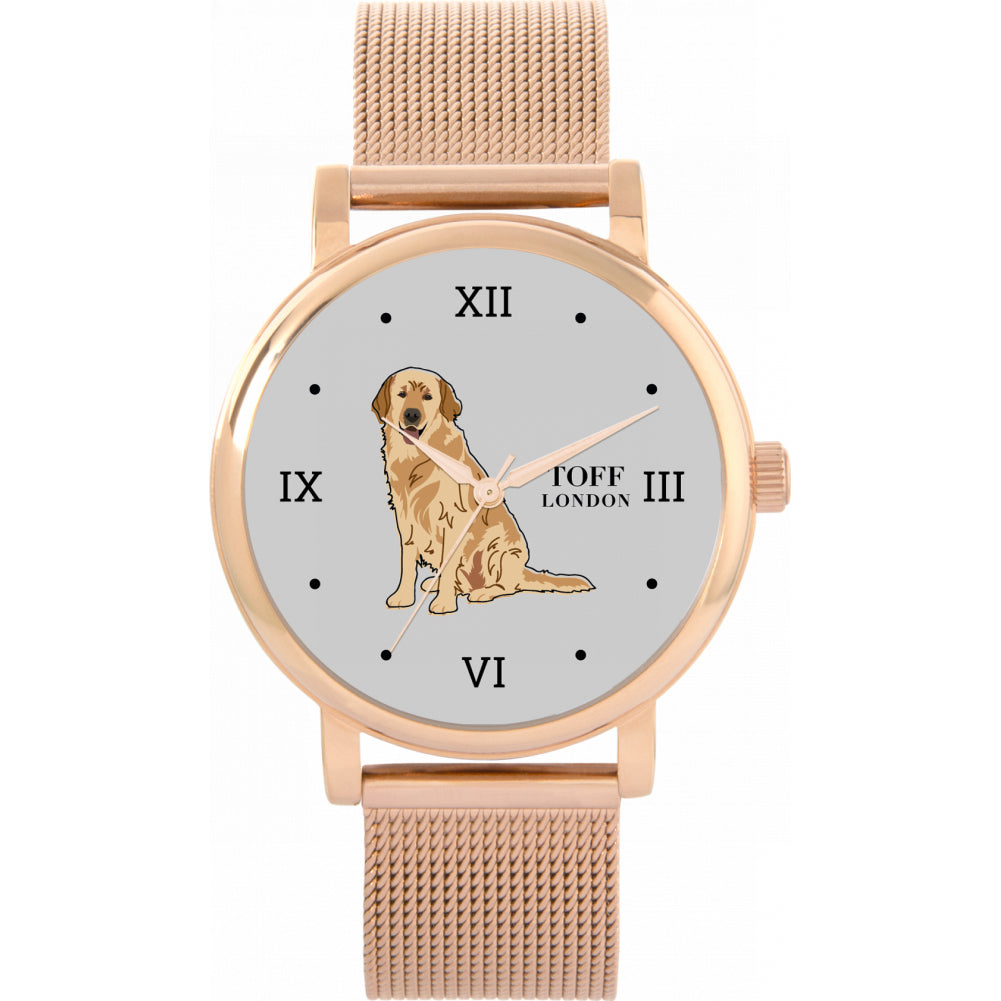 Ladies Beige Golden Retriever Dog Watch