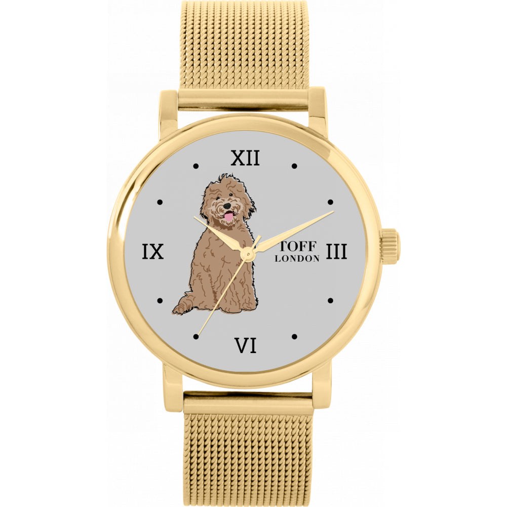 Ladies Beige Labradoodle Dog Watch