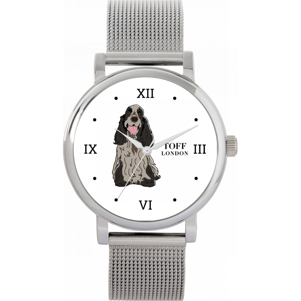 Ladies Grey Cocker Spaniel Dog Watch