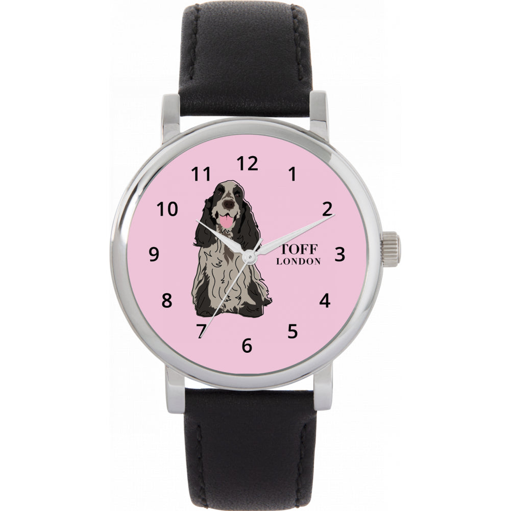 Ladies Grey Cocker Spaniel Dog Watch