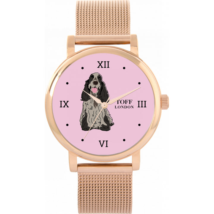 Ladies Grey Cocker Spaniel Dog Watch