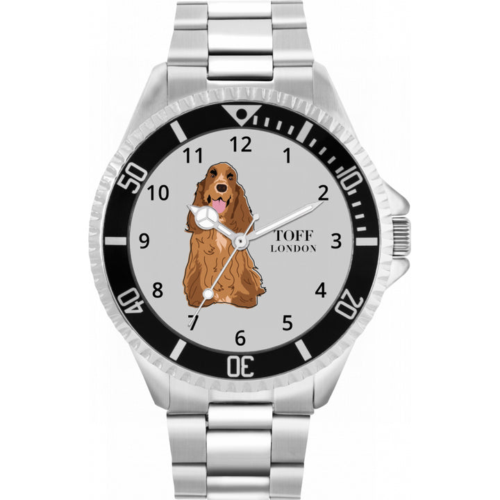 Mens Brown Cocker Spaniel Dog Watch