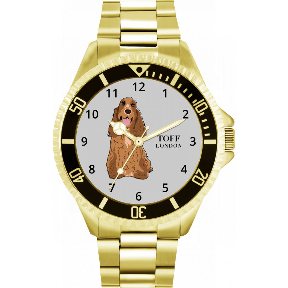 Mens Brown Cocker Spaniel Dog Watch