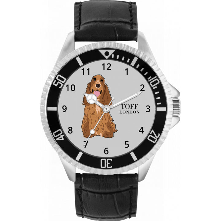 Mens Brown Cocker Spaniel Dog Watch