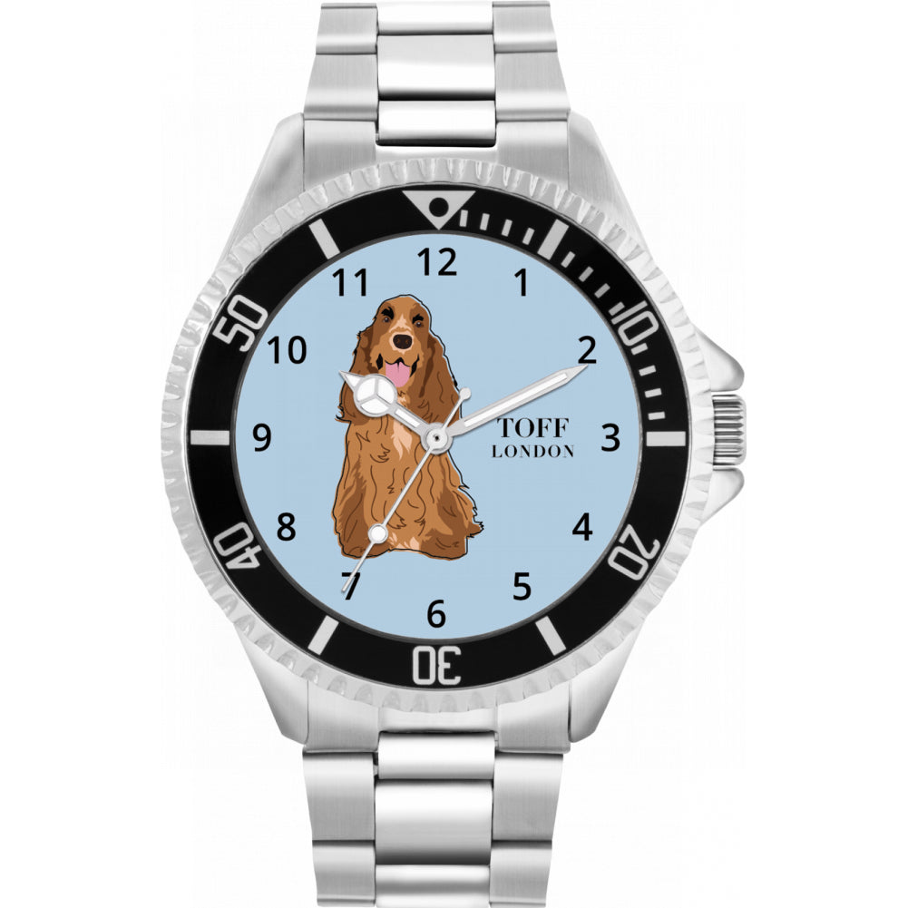 Mens Brown Cocker Spaniel Dog Watch