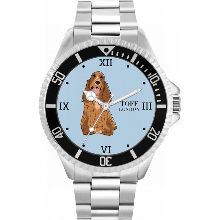 Mens Brown Cocker Spaniel Dog Watch