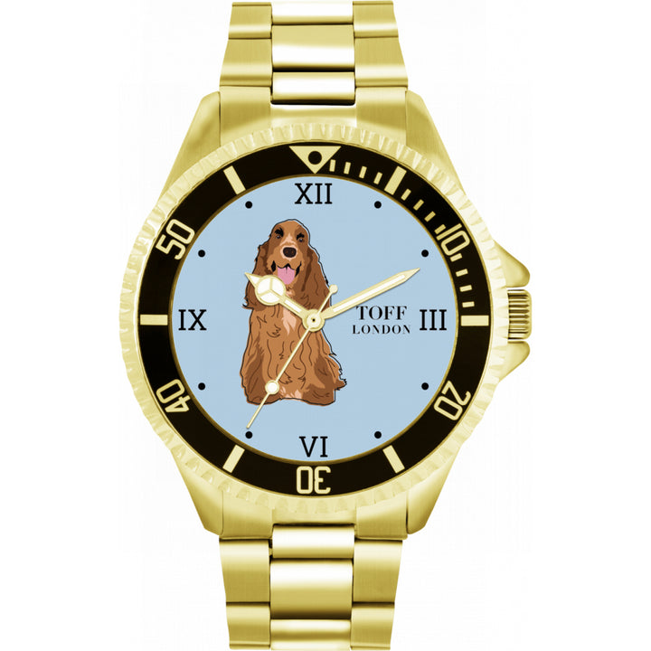 Mens Brown Cocker Spaniel Dog Watch