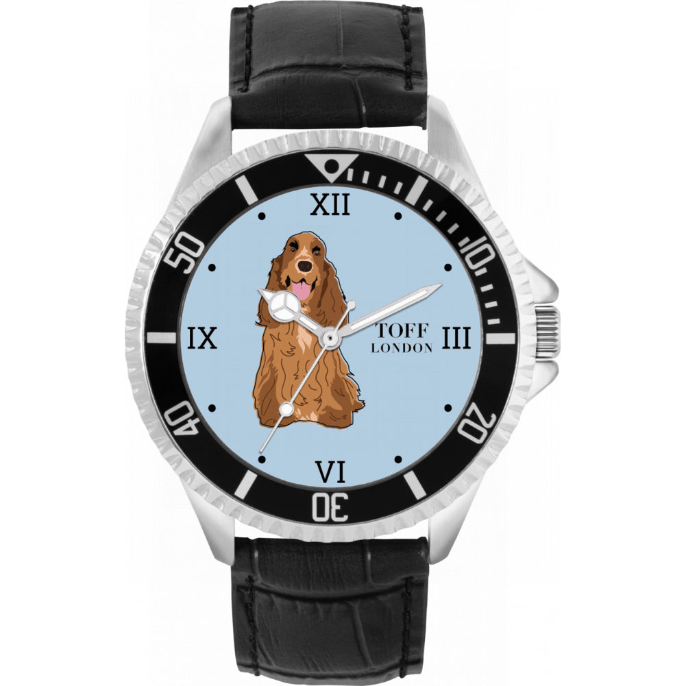 Mens Brown Cocker Spaniel Dog Watch