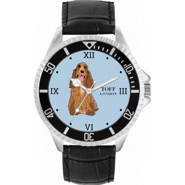 Mens Brown Cocker Spaniel Dog Watch