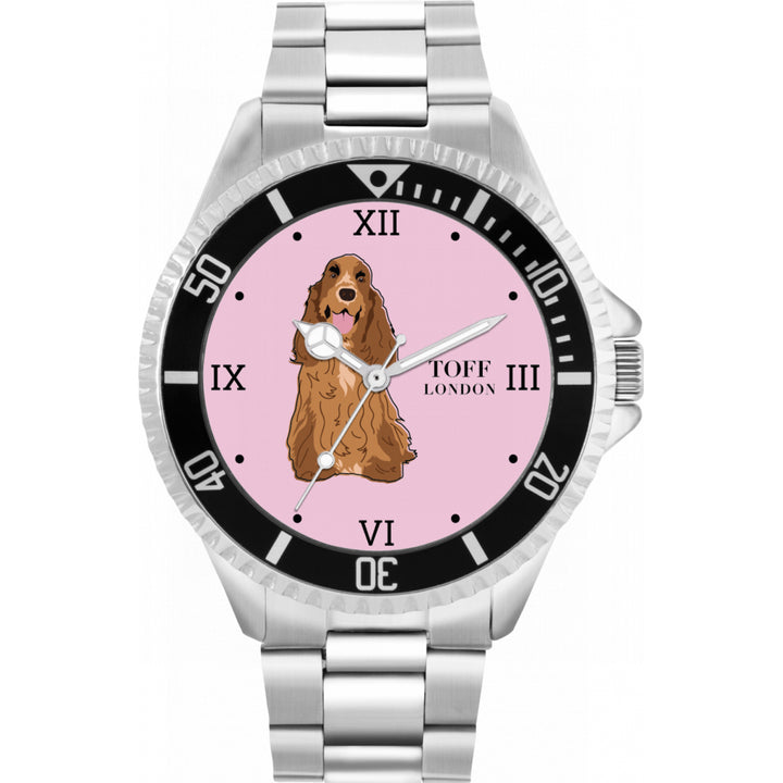 Mens Brown Cocker Spaniel Dog Watch