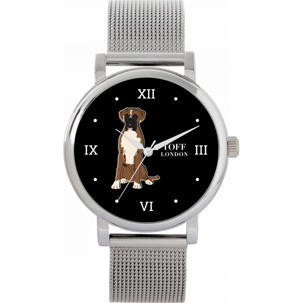 Ladies Brown And White Boxer Dog Watch