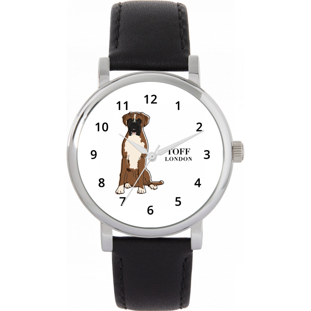 Ladies Brown And White Boxer Dog Watch