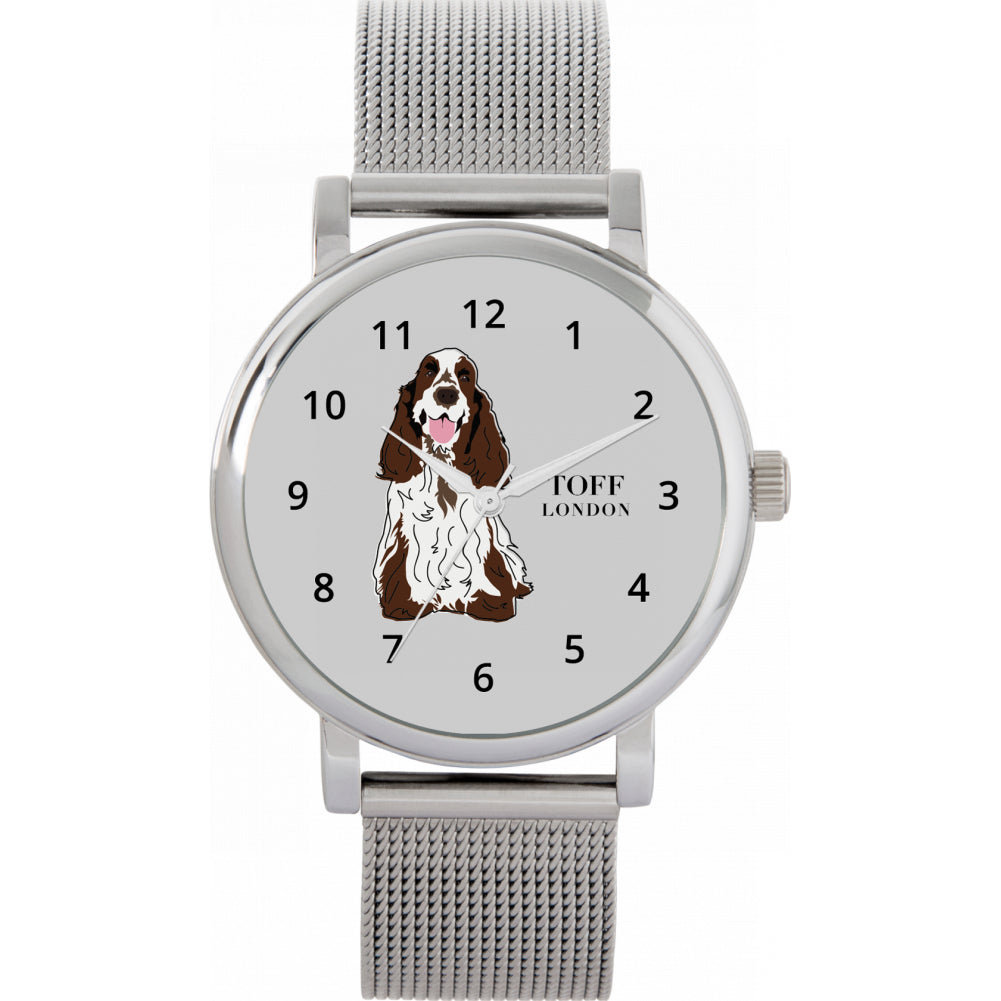 Ladies Brown And White Cocker Spaniel Dog Watch