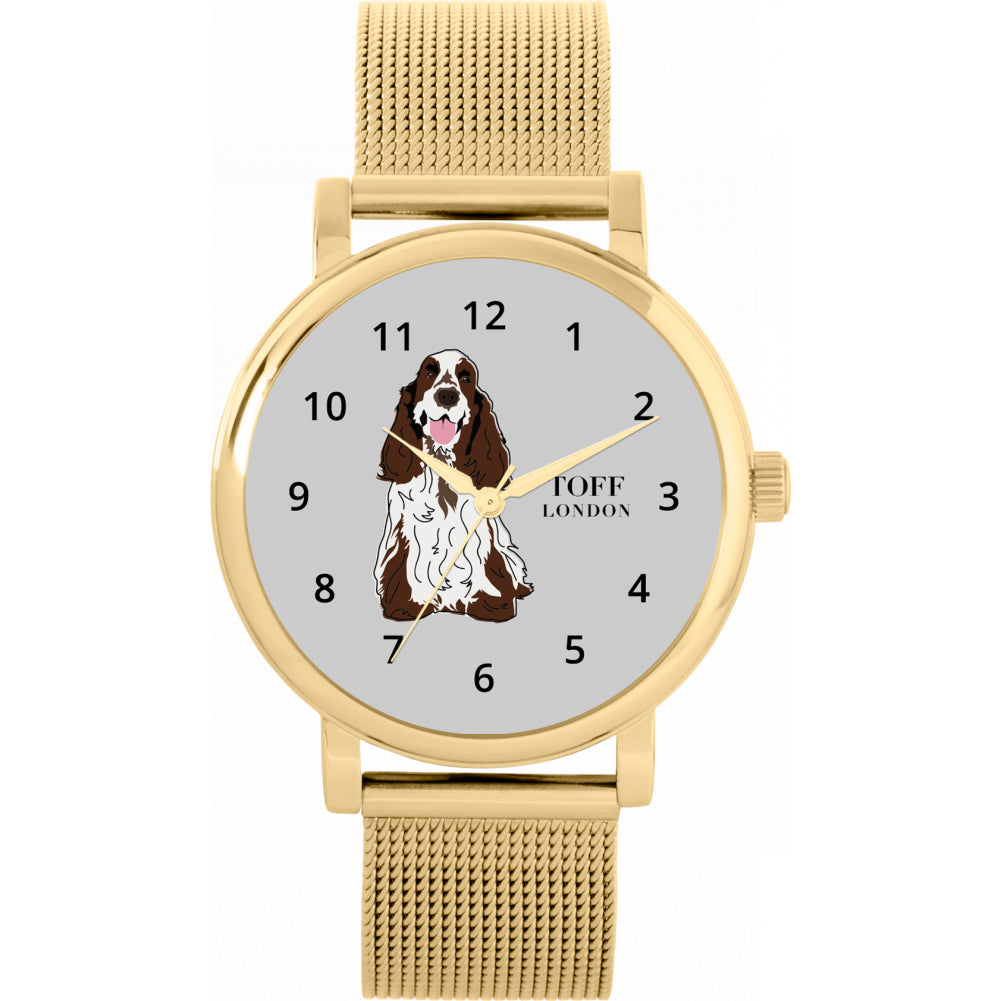 Ladies Brown And White Cocker Spaniel Dog Watch