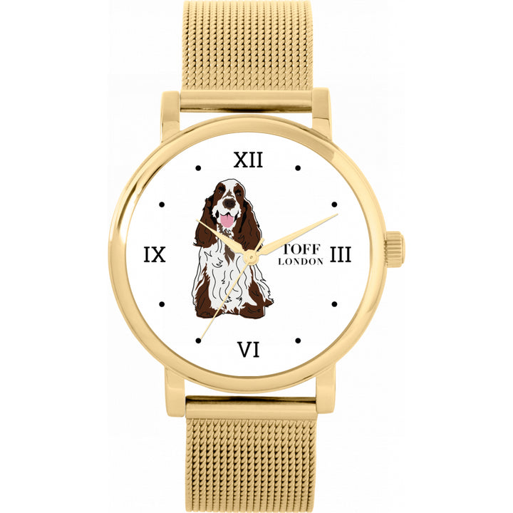 Ladies Brown And White Cocker Spaniel Dog Watch