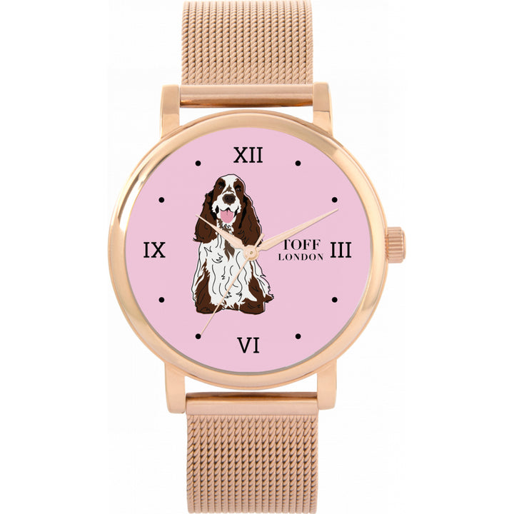 Ladies Brown And White Cocker Spaniel Dog Watch