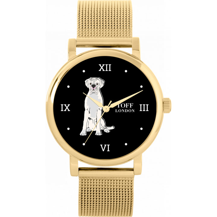 Ladies White Boxer Dog Watch