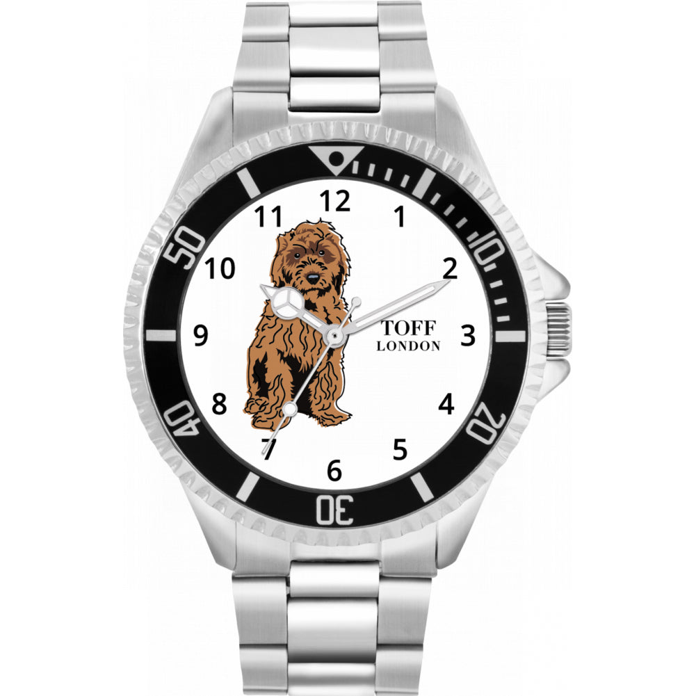 Mens Brown Cockapoo Dog Watch